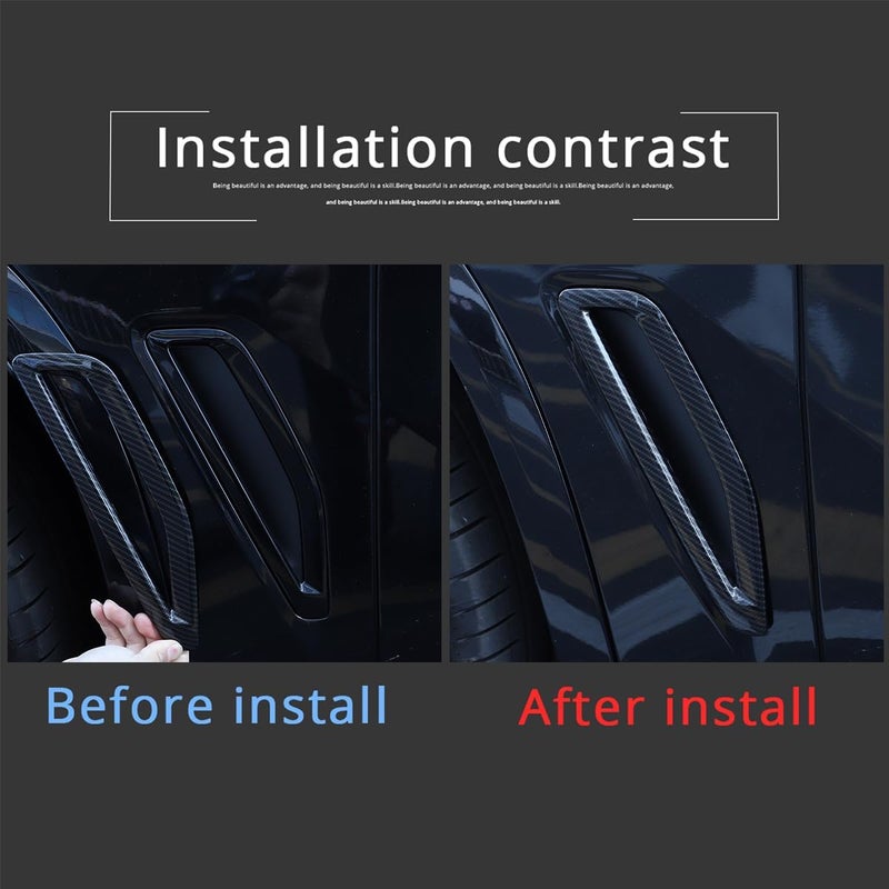 Hudiriy Front Side Fender Vent Decoration Trim Compatible with BMW X5 G05 2019-2022 Spoiler Body Decoration Cover, Air Flow Intake Hole Grille Exterior Accessories (Carbon Fiber Pattern) - Image 2